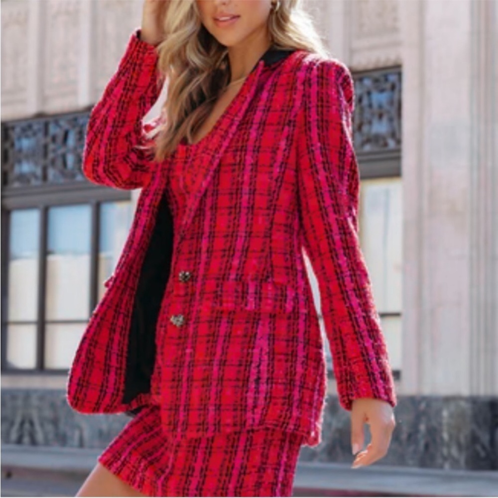 ANTHROPOLOGIE X ENDLESS ROSE | Red Pink Black Two Piece Set Women’s Size XL NEW